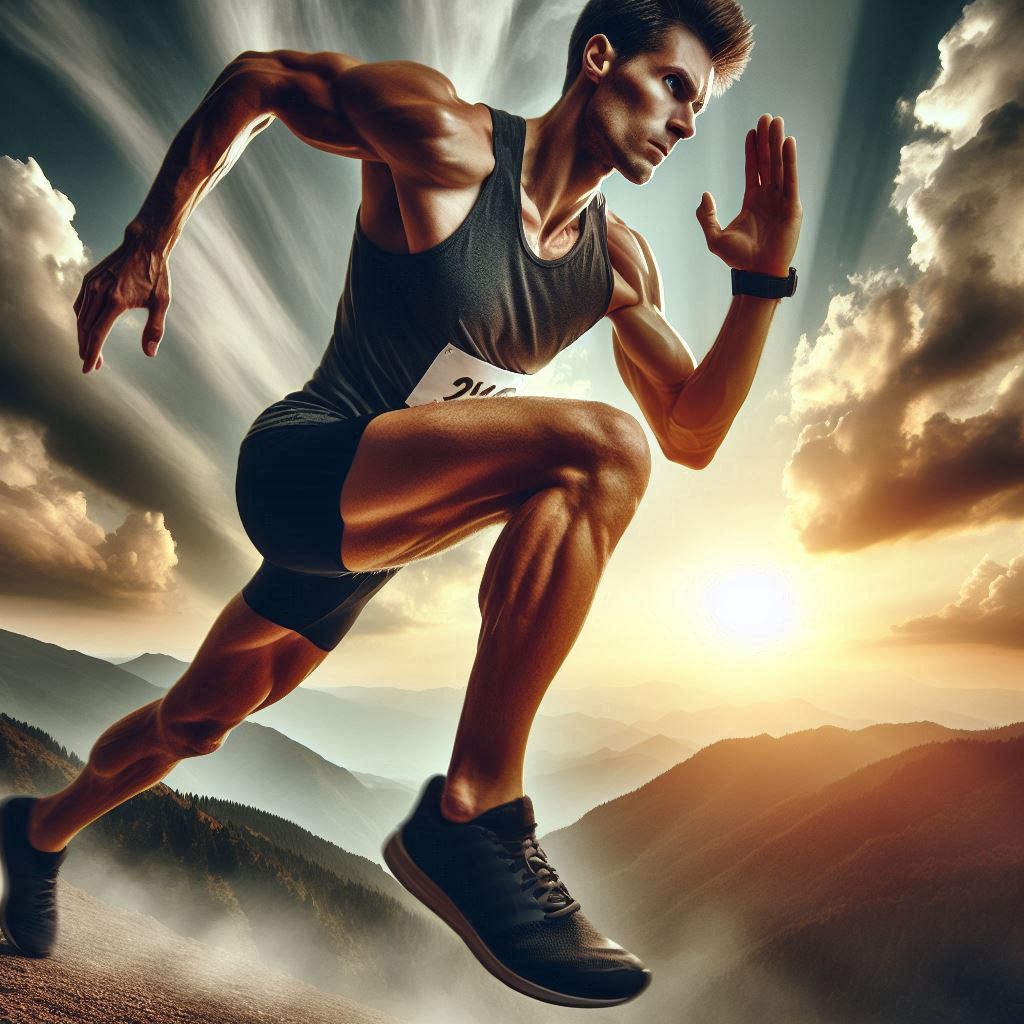 A-determined-long-distance-runner-in-motion-showcasing-both-physical-strength-and-mental-focus-against-a-scenic-backdrop The Science Behind Endurance in Long-Distance Running